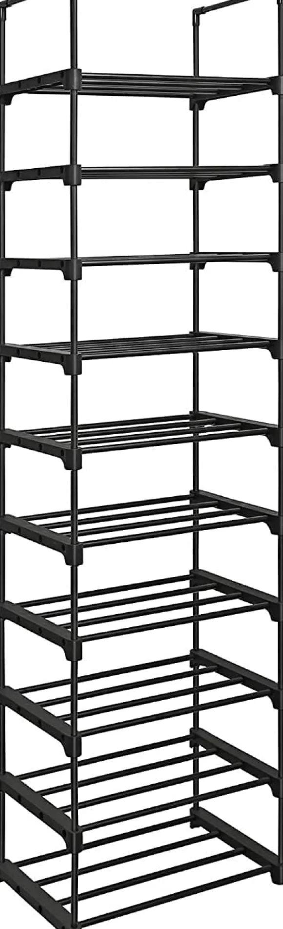 Skoställ Flexibla Hyllor 45x30x174 cm - Svart