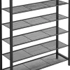 Skoställ med 5 Hyllor - Skohylla industriell Design 100 x 30 x 110 cm vintage brun-svart