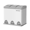 Skräpfack - Kök Prullen Bin - Metal Pedal Bin - 3 -in -1 bin - 24 liter - Avfallsseparation - Avfallsseparationssystem
