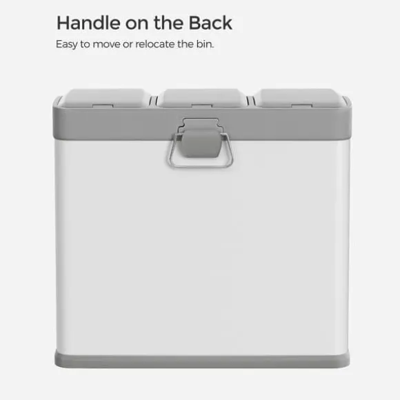 Skräpfack - Kök Prullen Bin - Metal Pedal Bin - 3 -in -1 bin - 24 liter - Avfallsseparation - Avfallsseparationssystem