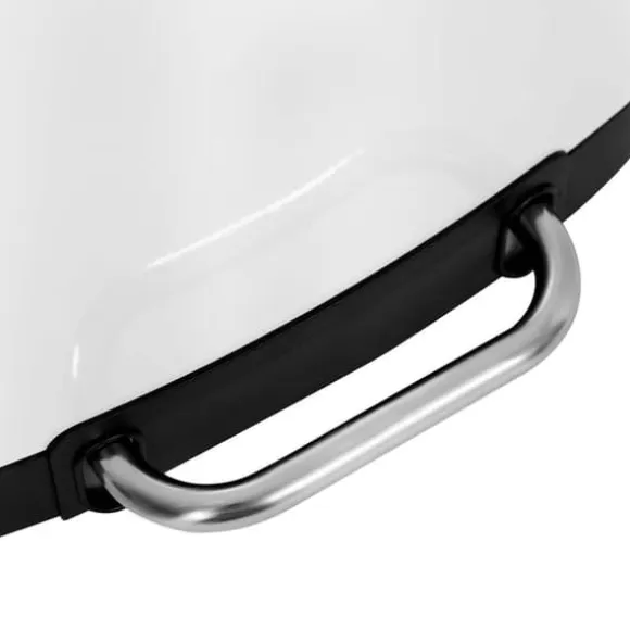 Skräpfack - papperskorgen - pedal bin - stålavfallsbink - med lock - 30 l - vitt