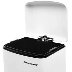 Skräpfack - papperskorgen - pedal bin - stålavfallsbink - med lock - 30 l - vitt