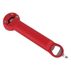 Skruv med justerbar lock i rostfritt stål 3 i 1 multifunktionell indragbar burk Flasköppnare Pop Fliköppnare Extra öppningsverktyg för flask Röd