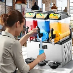 Slushmaskin för Kommersiellt bruk, 15Lx3 Tankar, Margarita och Smoothie Frysdryckesmaskin
