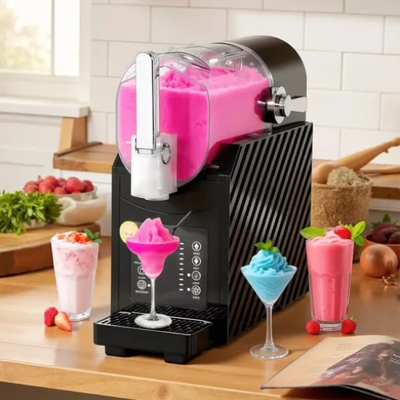 Slushmaskin, snabb kylning, omrörningsfunktion, 2,4 L, ljusfunktion, svart