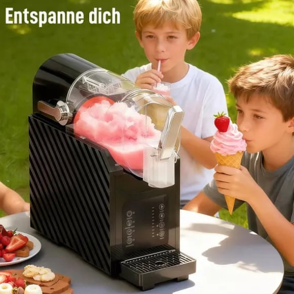 Slushmaskin, snabb kylning, omrörningsfunktion, 2,4 L, ljusfunktion, svart