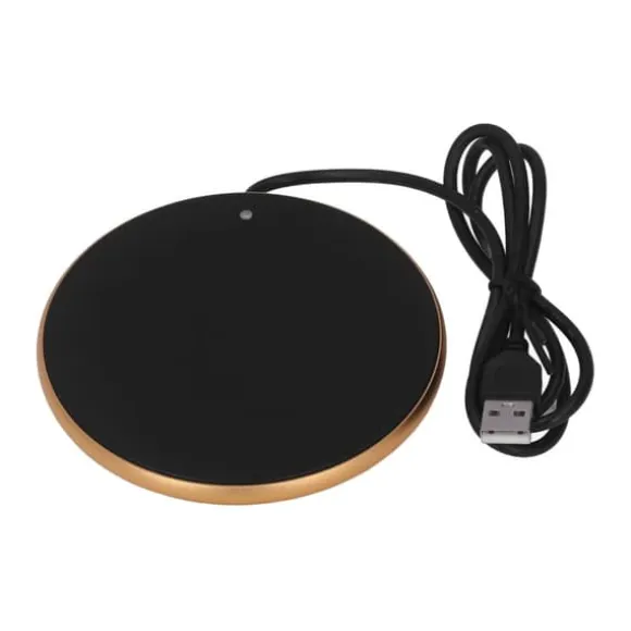 Smart USB-kaffemuggvärmare - 55°C konstant temperatur, platsbesparande guldvärmare för hem, kontor och resor