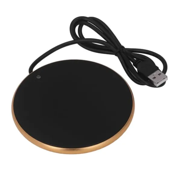 Smart USB-kaffemuggvärmare - 55°C konstant temperatur, platsbesparande guldvärmare för hem, kontor och resor