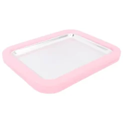 Snabbglassmaskin Pan Roll Frozen Yoghurt Sorbet Gelato Familjekul Hälsosam hemlagad DIY-glass Liten aluminiumlegeringspanel Rosa