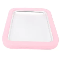 Snabbglassmaskin Pan Roll Frozen Yoghurt Sorbet Gelato Familjekul Hälsosam hemlagad DIY-glass Liten aluminiumlegeringspanel Rosa