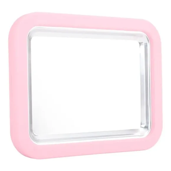 Snabbglassmaskin Pan Roll Frozen Yoghurt Sorbet Gelato Familjekul Hälsosam hemlagad DIY-glass Liten aluminiumlegeringspanel Rosa