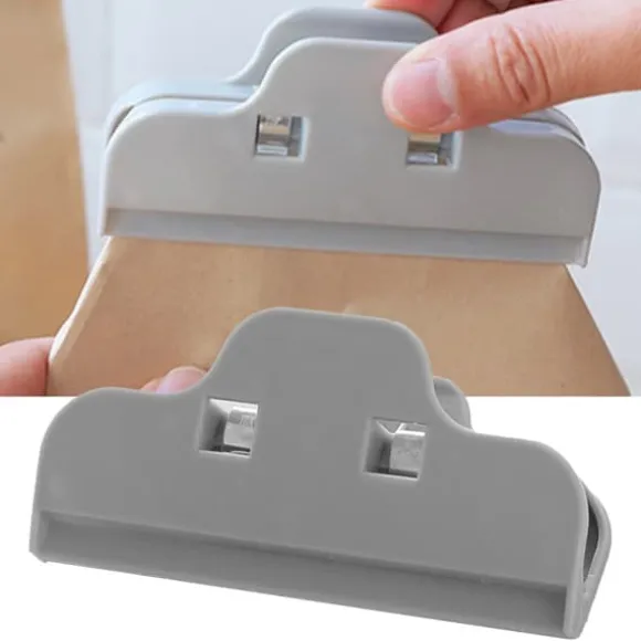 Snack Bag Clip Mat Friskhet Clip ABS Plast Multifunktionellt paket Chip Tätningsverktyg för hem kök Grå