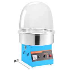 Sockervaddsmaskin - Elektrisk kommersiell - 1000 W - Med lock - Skål i rostfritt stål - Sockerskopa ingår - Blå