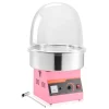 Sockervaddsmaskin - Elektrisk 1000 W - Kommersiell - Med lock - Skål i rostfritt stål - Sockerskopa - Rosa