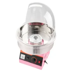 Sockervaddsmaskin - Elektrisk 1000 W - Kommersiell - Med lock - Skål i rostfritt stål - Sockerskopa - Rosa