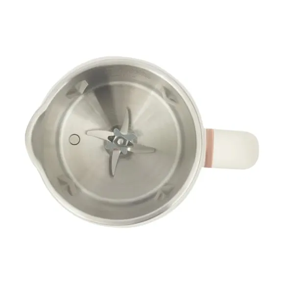 Sojamjölksberedare & Mixer - Bordsmodell - 1 l - 304 rostfritt stål - 10 blad - 30000 varv/min - 600 W värme - 220 V EU-kontakt - Elfenbensvit