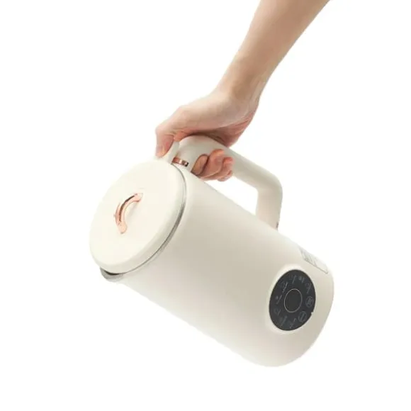 Sojamjölksberedare & Mixer - Bordsmodell - 1 l - 304 rostfritt stål - 10 blad - 30000 varv/min - 600 W värme - 220 V EU-kontakt - Elfenbensvit
