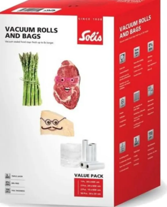 SOLIS Value Pack vakuumrullar och påsar för vakuumförslutare