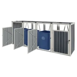 Sopkärlsskjul Tarbek avfallsskjul soptunneskydd plats för 4 sopkärlar 121x292x82 cm antracit [pro.tec]