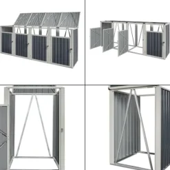 Sopkärlsskjul Tarbek avfallsskjul soptunneskydd plats för 4 sopkärlar 121x292x82 cm antracit [pro.tec]