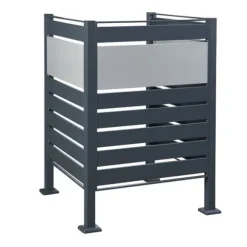 Soptunnesskydd Uusikaupunki 120x91x91 cm silver [en.casa]