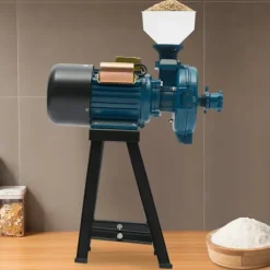 Spannmålskvarn 2200W 220V, elektrisk för torrt spannmål/ris/majs, med tratt, EU-kontakt, orange