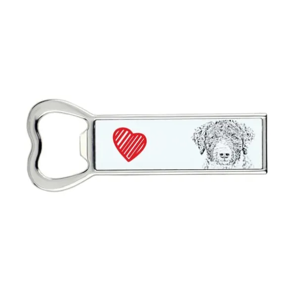 Spansk vattenhund - flasköppnare med en hund, personlig kylöppnare, unik present till en man från Art-Dog