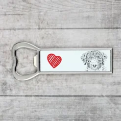Spansk vattenhund - flasköppnare med en hund, personlig kylöppnare, unik present till en man från Art-Dog