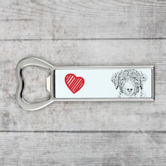 Spansk vattenhund - flasköppnare med en hund, personlig kylöppnare, unik present till en man från Art-Dog