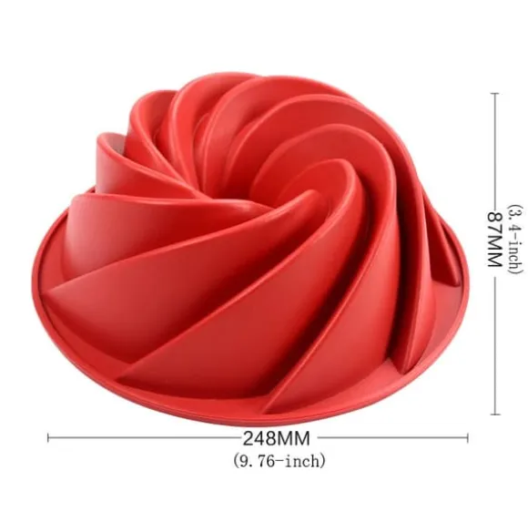 Spiral Bakform Sockerkaksform Silikonform Tårtform Lila/Röd