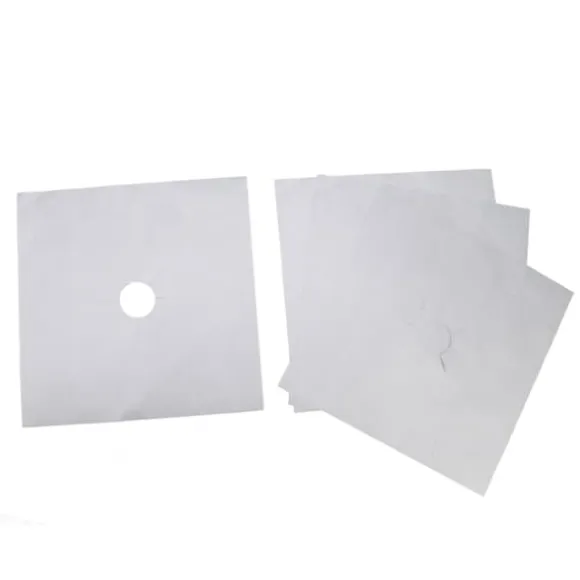 Spisbrännarskyddset - Non Stick gasspis Skyddsdynor - 4 delar, Silver, 27x27cm