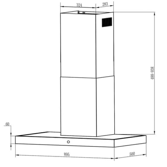 Spiskåpa 90 cm Svart Berdsen BT-218
