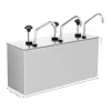 Såsdispenser, Rostfritt Stål, 3 Pumphuvuden,Silver