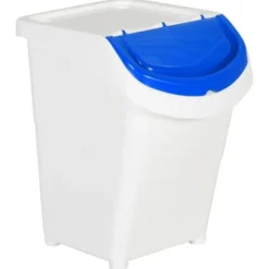 Stapelbara soptunnor med lock - 3 st | Färg: Vit | Volym: 120 L