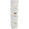 Stapelbara soptunnor 4 st vit 100 L polypropen