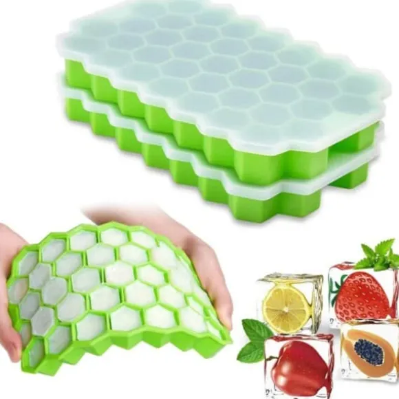 Stapelbar Isform med Lock – Iskubsform Hexagon Bakform Silikon