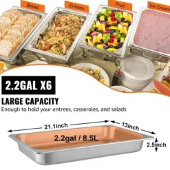 Steam Table Pan, 53x32,5x6,5 cm, Rostfritt stål, Matbehållare