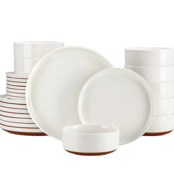 Stengodsservis, Solid Design, För 4 personer,Vit 24 Delar