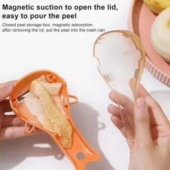 Söt Fruktskalare Rostfritt Stål Grönsaksskalare Multifunktionell Potatisskalare för Kök Orange