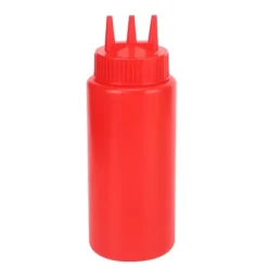 3 st 3-håls pressflaska med lock för salladsdressing, såser, ketchup