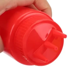 3 st 3-håls pressflaska med lock för salladsdressing, såser, ketchup