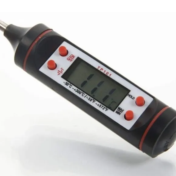 Stilren Stektermometer med LCD Display Svart