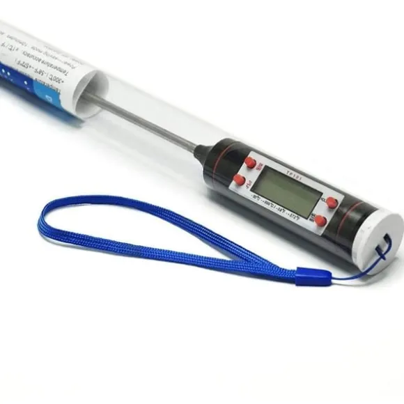 Stilren Stektermometer med LCD Display Svart