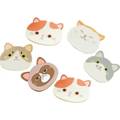 Söt katt silikongummiunderlägg set för dryckesglas - 6 st