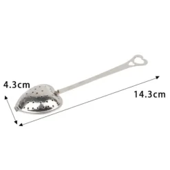 4 STK Hjärtformad Teinfuser i Rostfritt Stål Långt Handtag Filter Tefilter för Löst Te