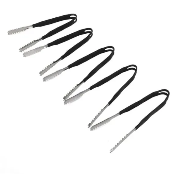 5 st Kökstång i rostfritt stål Non Stick Matlagning Grillning Mattång Anti-Slip Grip Mini Tång 15cm / 5.9in