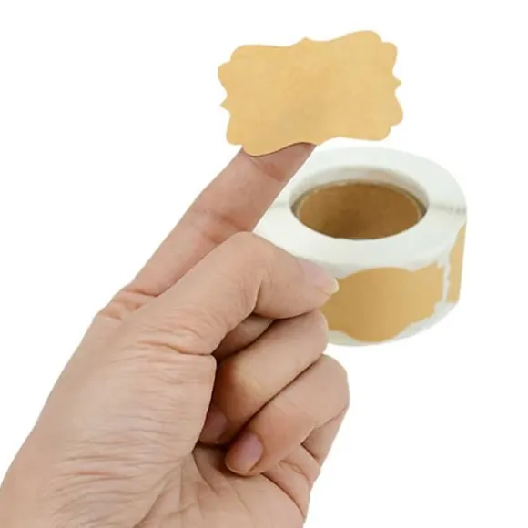 250st Kraftpapper Etiketter för Burkar, Presenter + Penna