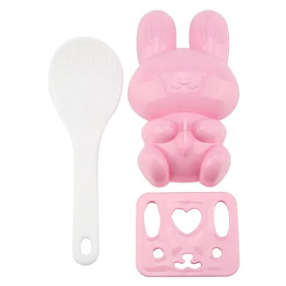 3st Livsmedelskvalitet PP Tecknad Kanin Modell Sushi Risform DIY Hantverk Onigiri Make Tool (Rosa)