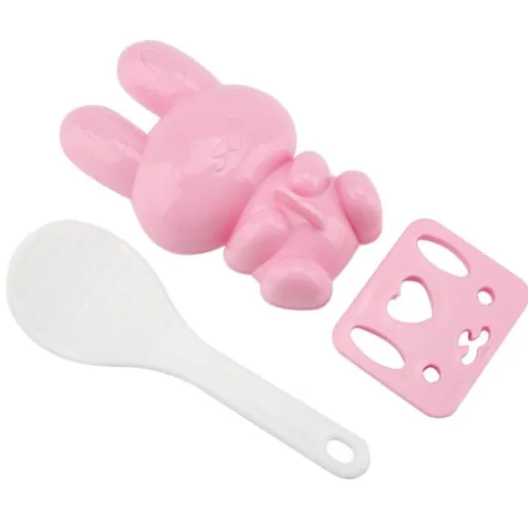 3st Livsmedelskvalitet PP Tecknad Kanin Modell Sushi Risform DIY Hantverk Onigiri Make Tool (Rosa)