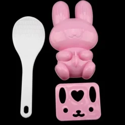 3st Livsmedelskvalitet PP Tecknad Kanin Modell Sushi Risform DIY Hantverk Onigiri Make Tool (Rosa)